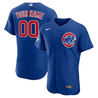 mens nike royal chicago cubs alternate authentic custom jer